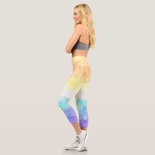 Marbled Swirly Boho Abstract Genderfaun Pride Flag Capri Leggings