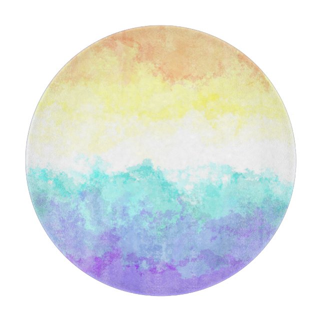 Marbled Swirly Boho Abstract Genderfaun Pride Flag Cutting Board (Front)