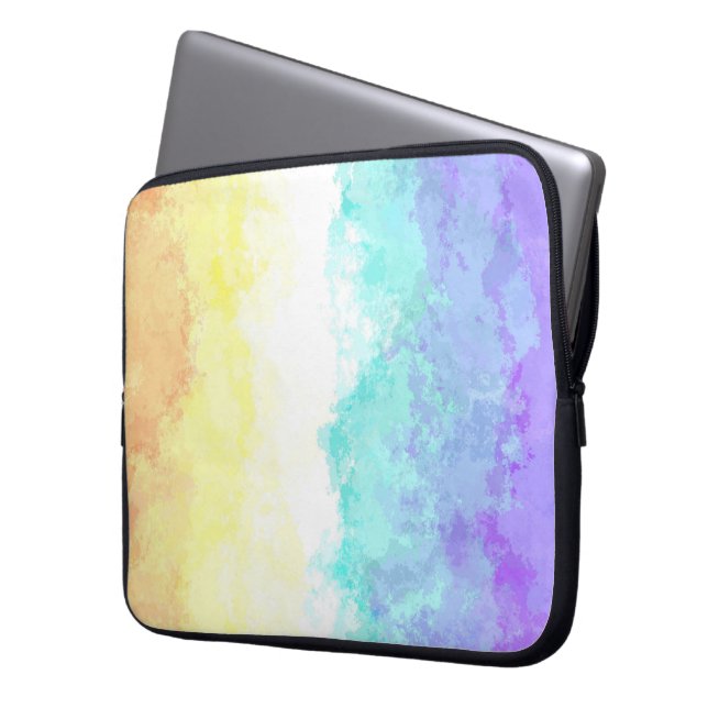 Marbled Swirly Boho Abstract Genderfaun Pride Flag Laptop Sleeve (Front Left)