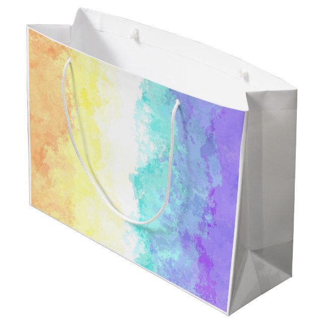 Marbled Swirly Boho Abstract Genderfaun Pride Flag Large Gift Bag (Back Angled)