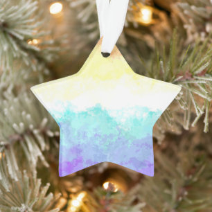 Marbled Swirly Boho Abstract Genderfaun Pride Flag Ornament