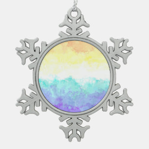 Marbled Swirly Boho Abstract Genderfaun Pride Flag Snowflake Pewter Christmas Ornament