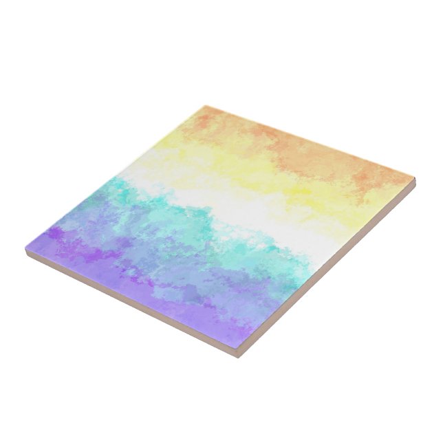 Marbled Swirly Boho Abstract Genderfaun Pride Flag Tile (Side)
