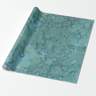 Marbled Turquoise and Navy Wrapping Paper