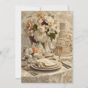 Marbled Vows   White Veins Invitation