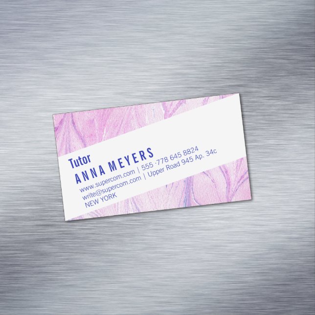 marbled watercolor magnetic business card (In Situ)