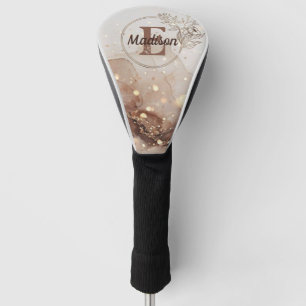 Marbled Watercolor with Glitter Accents Golf Head Cover
