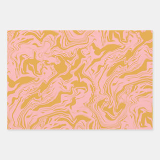 Marbled Wrapping Paper Sheets Trio