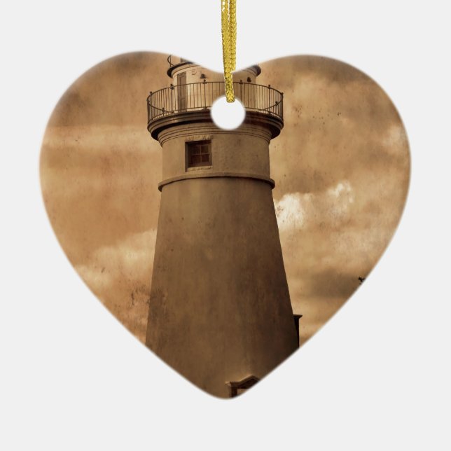 Marblehead Lighthouse Ceramic Tree Decoration (Front)