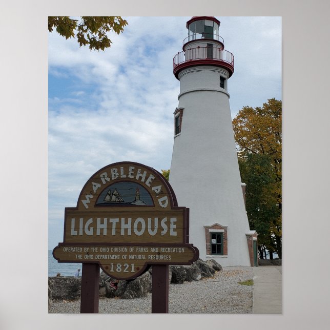 Marblehead Lighthouse in Marblehead, OH created on Poster (Front)