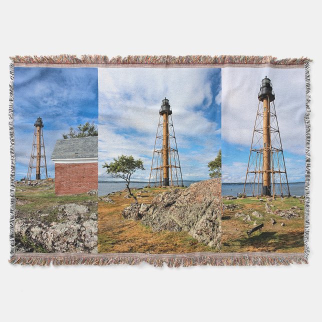 Marblehead Lighthouse, Massachusetts Throw Blanket (Front)