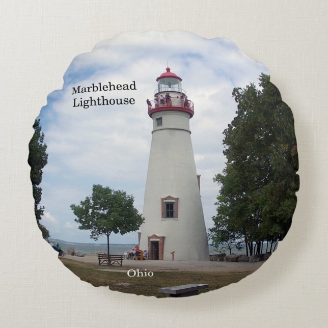 Marblehead Lighthouse round pillow (Front)