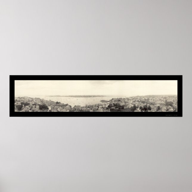 Marblehead MA Birdseye Photo 1912 Poster (Front)