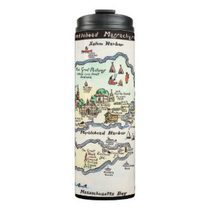 Marblehead Massachusetts Hand-drawn Map Thermal Tumbler