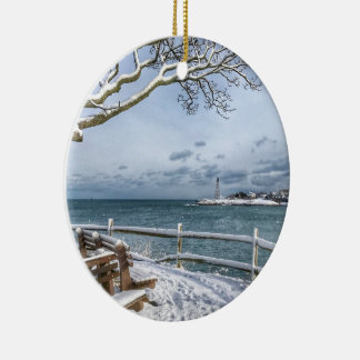 Marblehead, Massachusetts. Harbour, Lighthouse, W Ceramic Tree Decoration