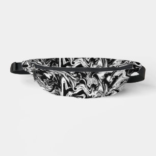Marbleised Black and White Modern Abstract Artwork Bum Bags