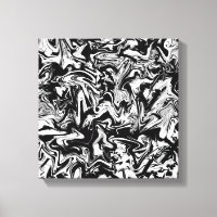 Marbleised Black and White Modern Abstract Artwork