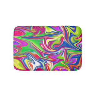 Marbleised Bubble Gum, Small Memory Foam Bath Mat. Mat