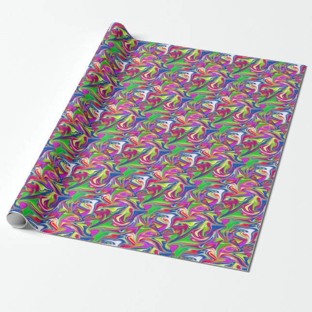 Marbleised Candy Liquid,_ Wrapping Paper (Unrolled)