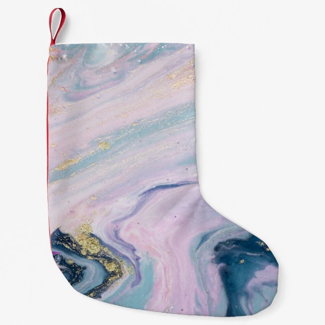 Marbleised pastel colours, luxury background. small christmas stocking (Front)