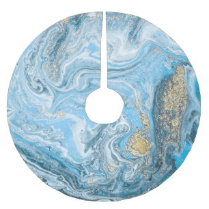 Marbleised swirls: natural luxury art. brushed polyester tree skirt