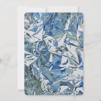 Marbleized Blue Hydrangea and Muscari Metallic  Holiday Card