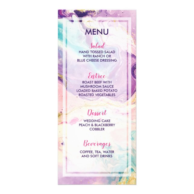 Marbleous Dream Wedding Menu (Front)