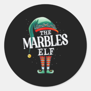 Marbles Elf Christmas Group Xmas Pajama Party Classic Round Sticker