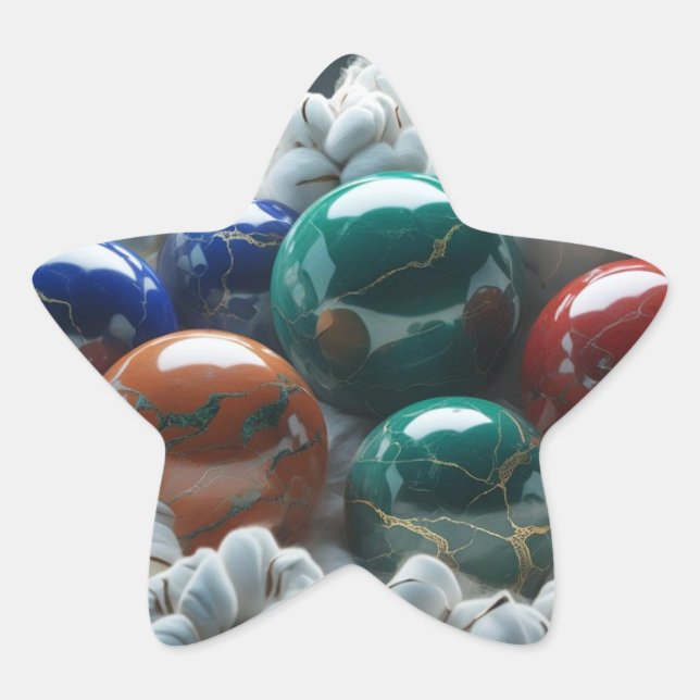 Marbles In Cotton Star Sticker (Front)