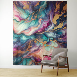Marbling Art - Vibrant Colours Tapestry