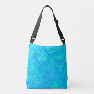 Marbling Blue Green Pattern Crossbody Bag
