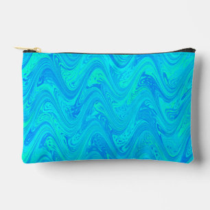 Marbling Blue Green Pattern Small Accessory Pouch