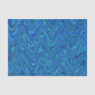 Marbling Blue Green Pattern Tissue Paper