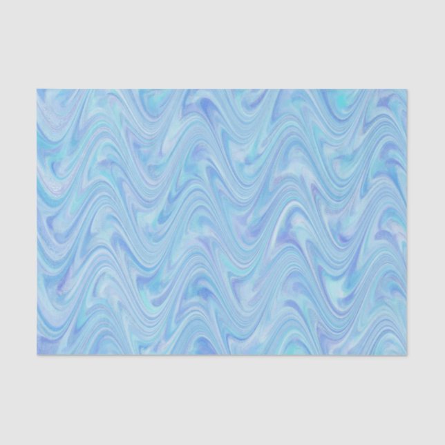 Marbling Blue Purple Pattern Tissue Paper (Front)