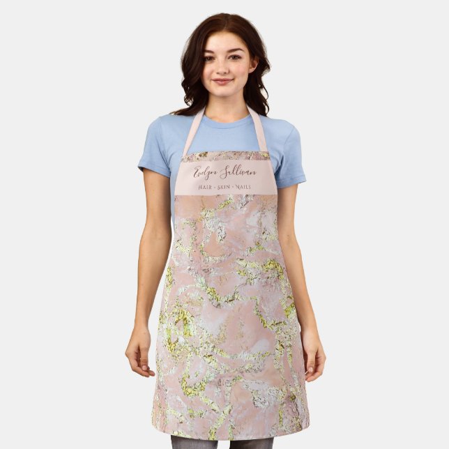 marbling design beauty professional apron (Worn)