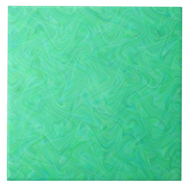 Marbling Green Blue Pattern Tile (Front)