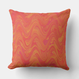 Marbling Orange Pink Red Pattern Cushion