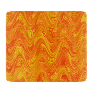 Marbling Orange Yellow Red Pattern Cutting Board