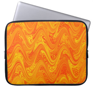 Marbling Orange Yellow Red Pattern Laptop Sleeve