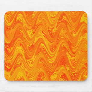 Marbling Orange Yellow Red Pattern Mouse Pad