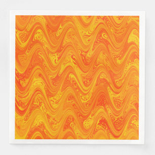 Marbling Orange Yellow Red Pattern Napkin