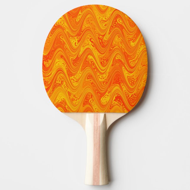 Marbling Orange Yellow Red Pattern Ping Pong Paddle (Front)