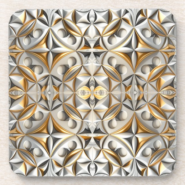Marbre or & argent 1 coaster (Front)