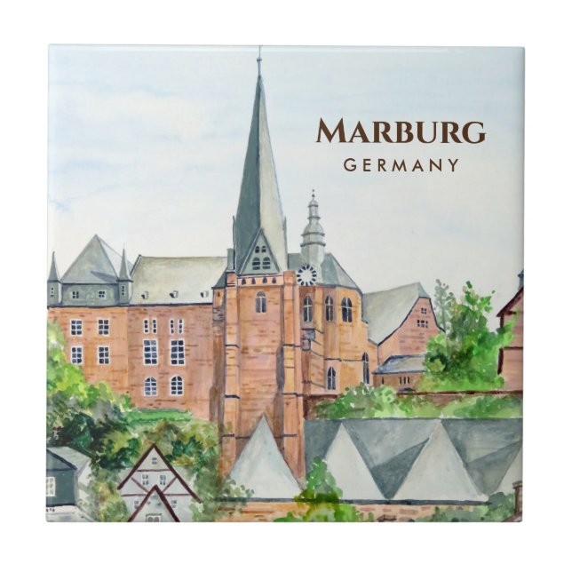 Marburg Altstadt Germany Mediaeval City Tile (Front)