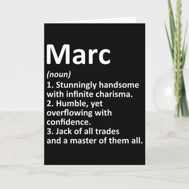 Marc Definition Personalised Name Funny Birthday G Card (Front)