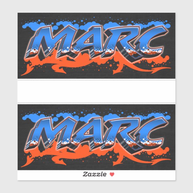 Marc First Name Graffiti Sticker (Sheet)