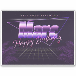 Marc Name First name lila retro Sticker Birthday