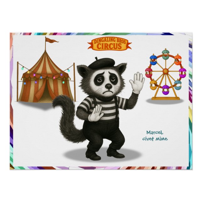 Marcel, civet mime poster (Front)