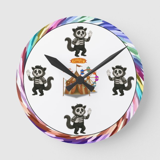 Marcel, civet mime round clock (Front)