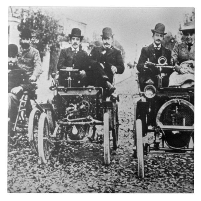 Marcel (d.1903) and Louis (1877-1944) Renault driv Tile (Front)